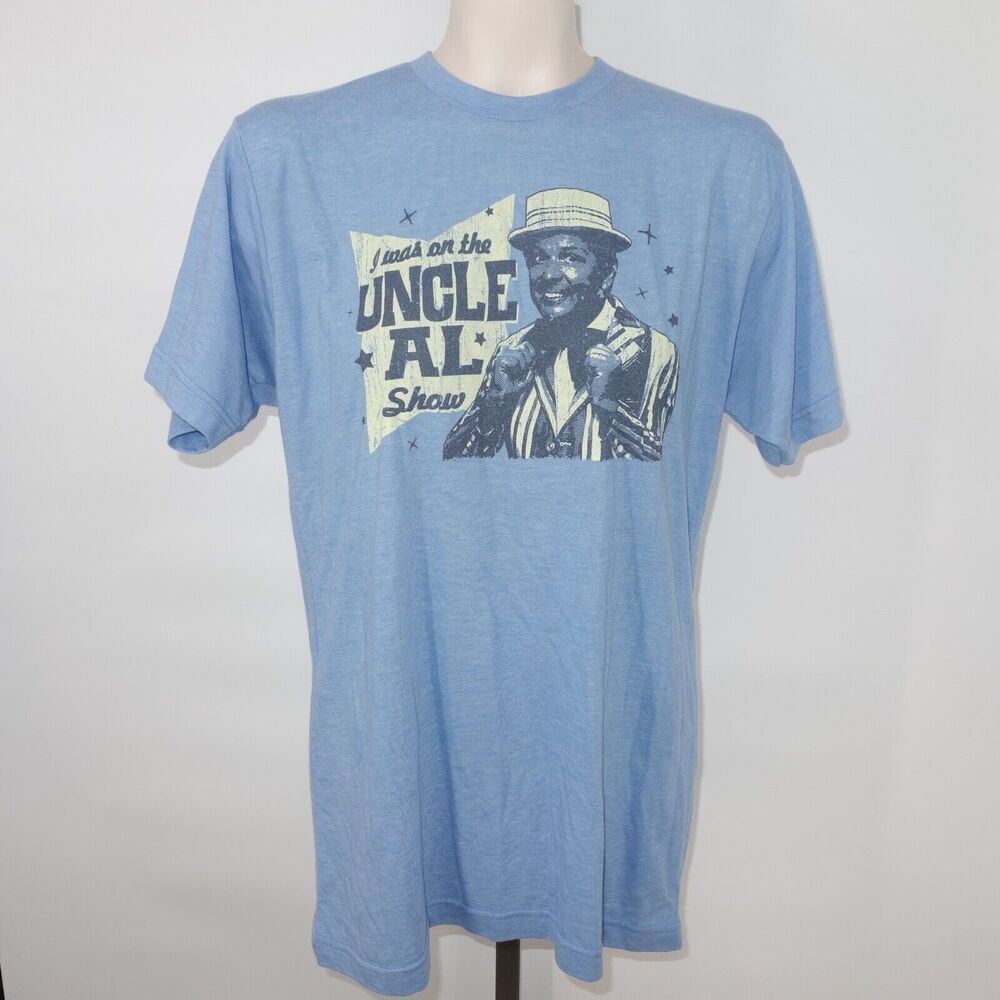 New Cincy Shirts "I was on the Uncle Al Show" Blue Short Sleeve T-shirt Size Med